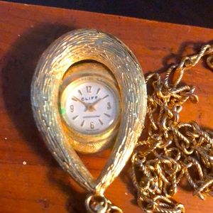 Vintaged Swiss Cliff gold watch pendant